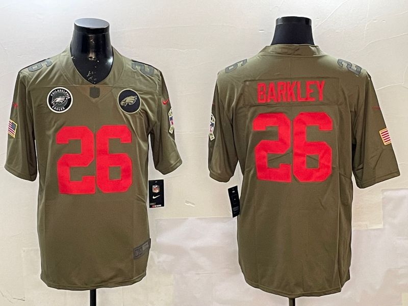 Men Philadelphia Eagles #26 Barkley Green 2025 Nike Salute to Service Limited NFL Jersey style 5->philadelphia eagles->NFL Jersey